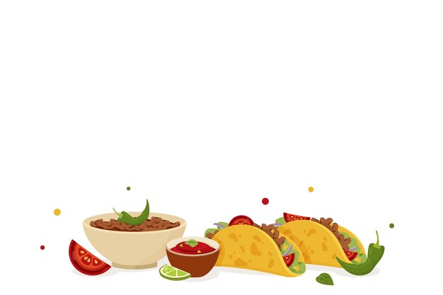 Illustration de nourriture mexicaine en dessin animé