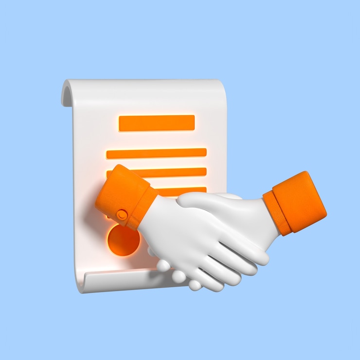 PSD gratuit illustration d’une poignée de main pour un accord commercial