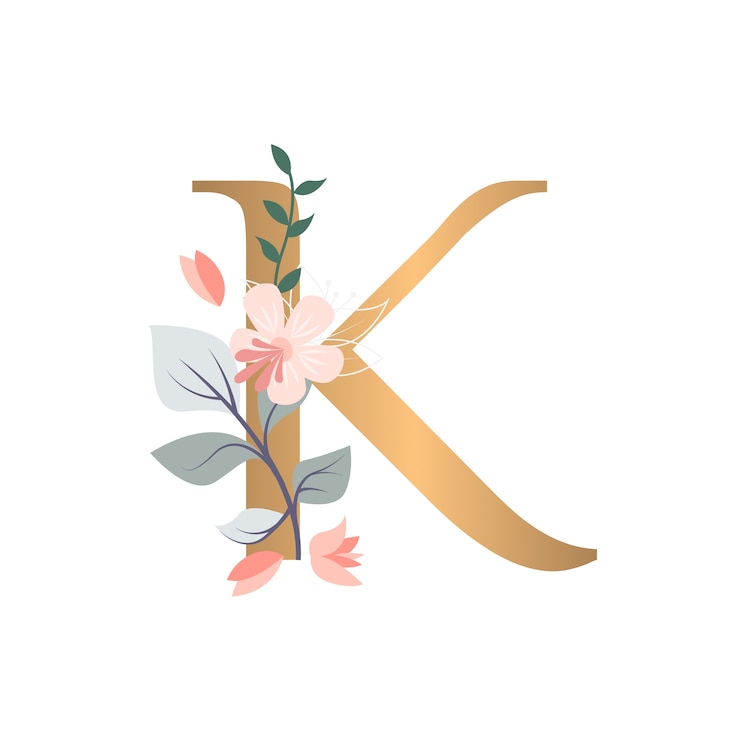 PSD gratuit illustration réaliste de l'alphabet floral isolée