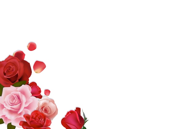 Illustration réaliste de la bordure des roses