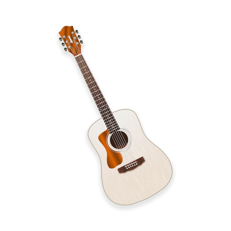 PSD gratuit illustration réaliste de guitare isolée