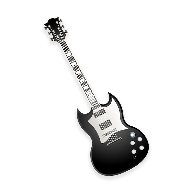 PSD gratuit illustration réaliste de guitare isolée