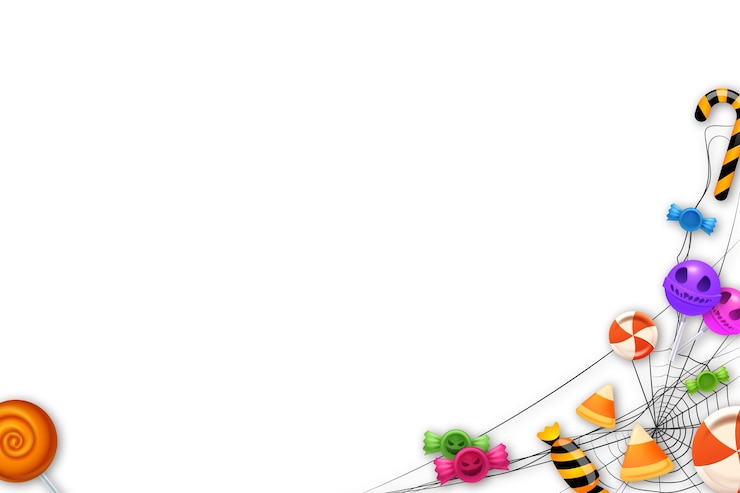 PSD gratuit illustration réaliste d'halloween avec des bonbons