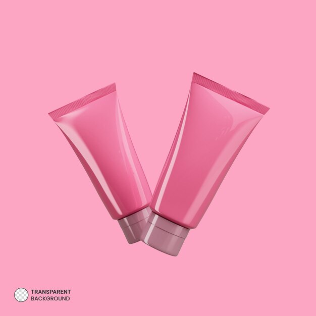 Illustration de rendu 3d de l'icône du tube cosmétique brillant