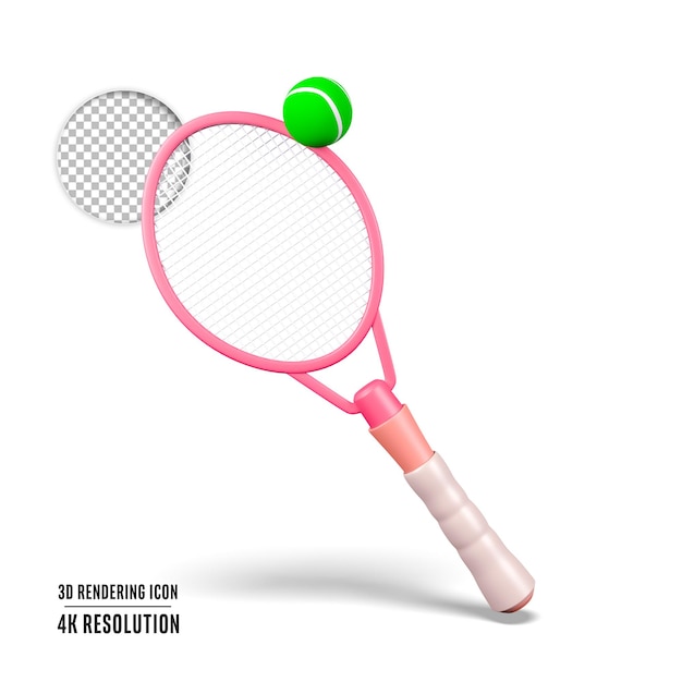 Illustration de rendu 3D icône isolé de tennis