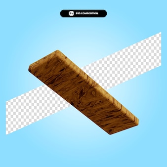 Illustration de rendu 3d de planche de bois isolée