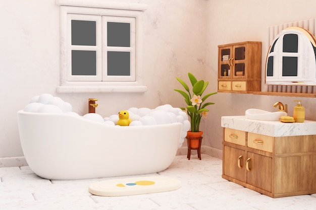 Illustration de salle de bain en 3D