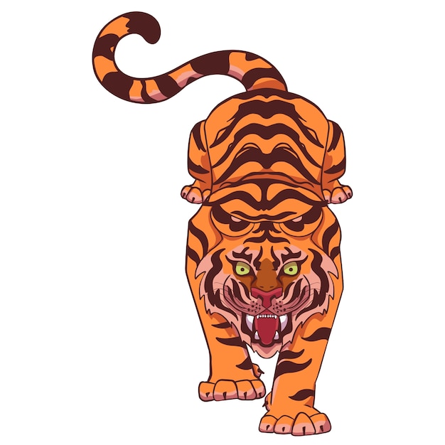 Illustration de tigre dessinée à la main