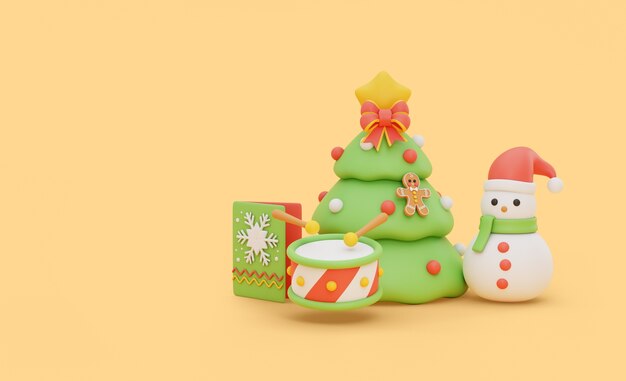 Illustration tridimensionnelle de la saison de noël