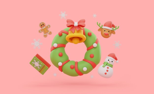 Illustration tridimensionnelle de la saison de noël
