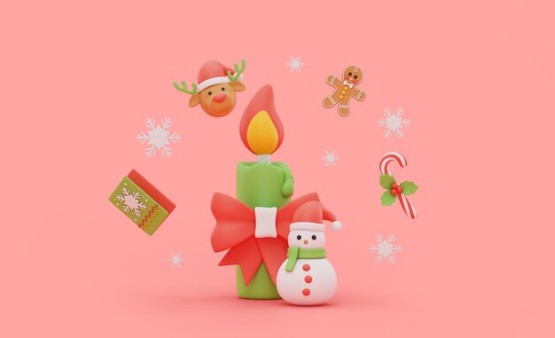 Illustration tridimensionnelle de la saison de noël