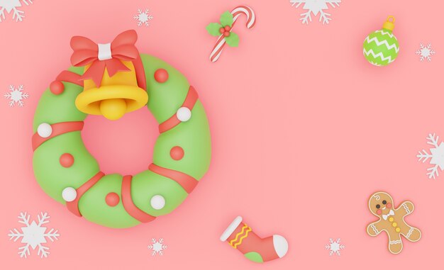 Illustration tridimensionnelle de la saison de noël