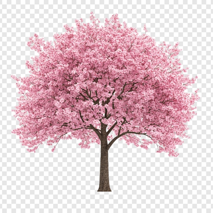 PSD gratuit l'incroyable cerisier rose en pleine floraison