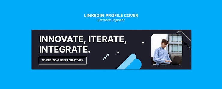 PSD gratuit ingénieur logiciel conception du modèle de bannière linkedin
