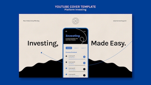 PSD gratuit investir sur la plateforme de couverture youtube