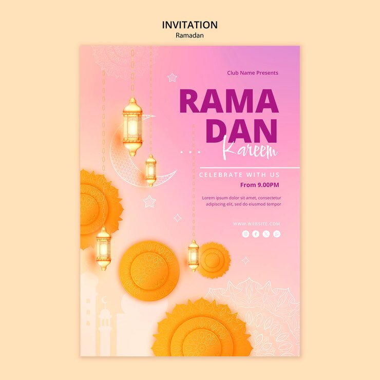 PSD gratuit invitation à la célébration du ramadan