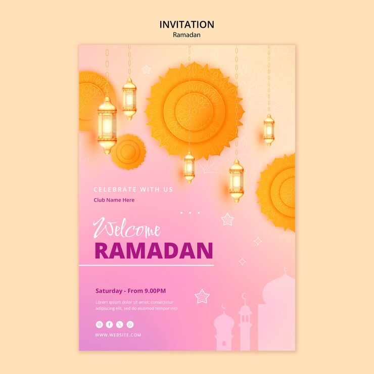 PSD gratuit invitation à la célébration du ramadan