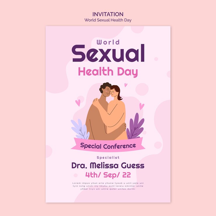 PSD gratuit invitation à la journée mondiale de la santé sexuelle fluide