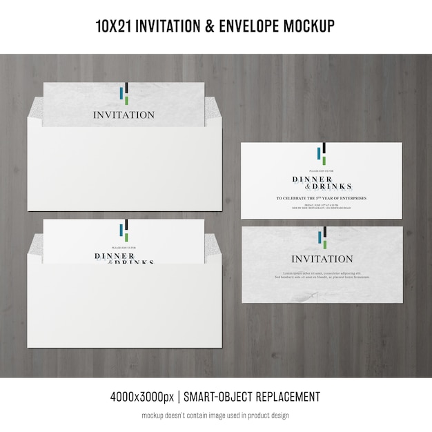 PSD gratuit invitation et maquette d'enveloppe