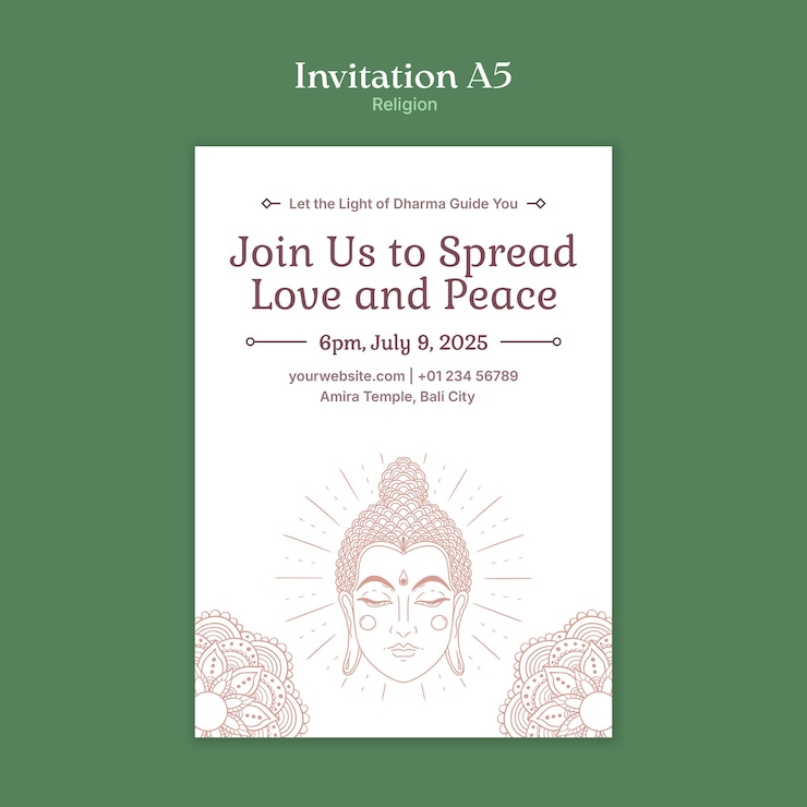 PSD gratuit invitation à répandre l'amour et la paix
