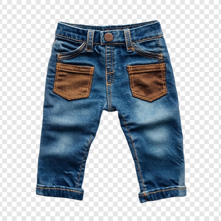 PSD gratuit des jeans bleus adorables avec des poches brunes