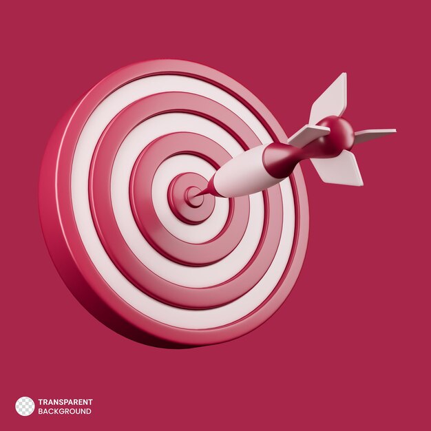 Jeu de fléchettes avec flèche couleur de l'année 2023 illustration 3d