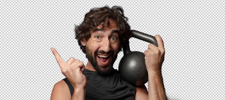 PSD gratuit jeune barbu fou homme de fitness concept de sport