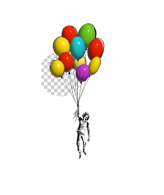 Jeune Garçon Tenant Un Ballon En Forme De Coeur Pour Anniversaire PSD Transparent