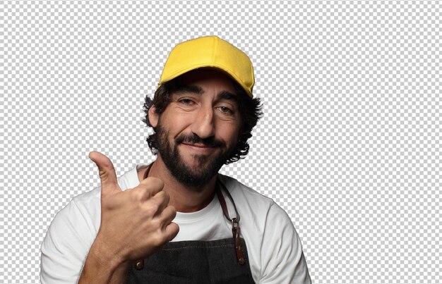 jeune homme adulte barbu concept d'employé