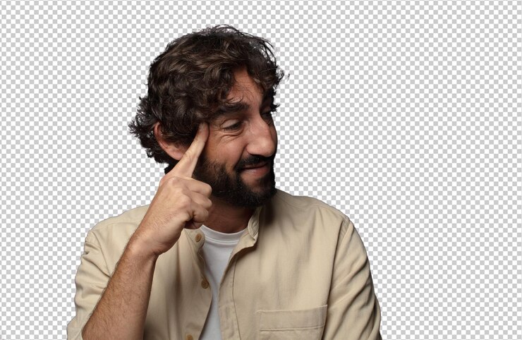 PSD gratuit jeune homme adulte barbu avec un espace de copie