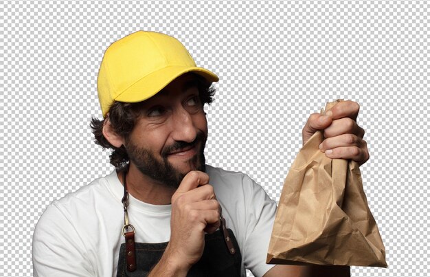 jeune homme barbu adulte concept d'appel d'offres de magasin