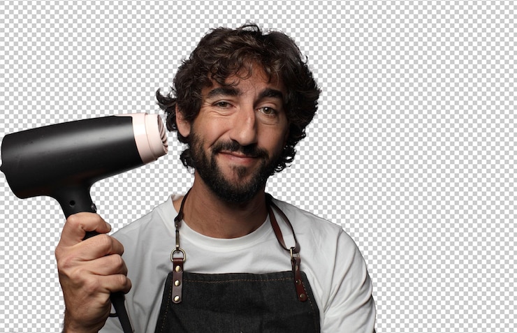 PSD gratuit jeune homme barbu adulte concept de barbier