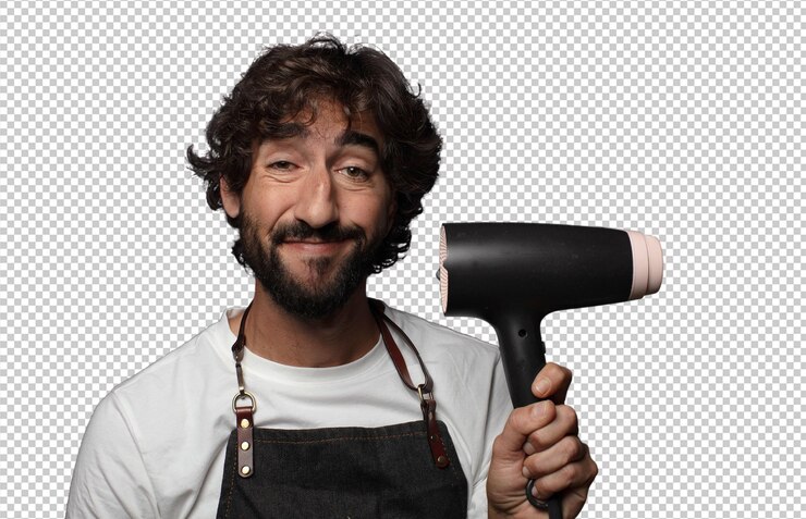 PSD gratuit jeune homme barbu adulte concept de barbier