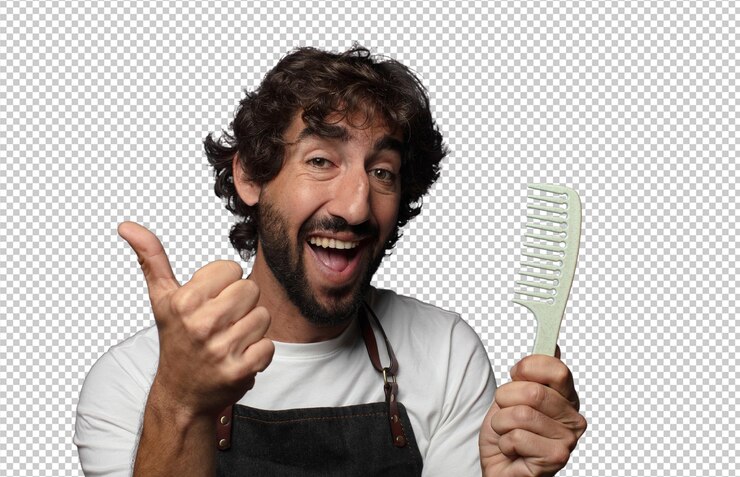 PSD gratuit jeune homme barbu adulte concept de barbier