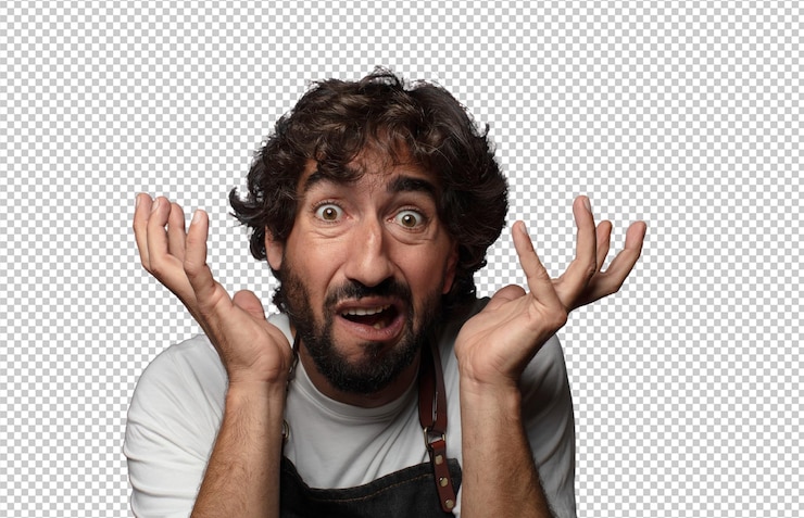 PSD gratuit jeune homme barbu adulte concept de barbier