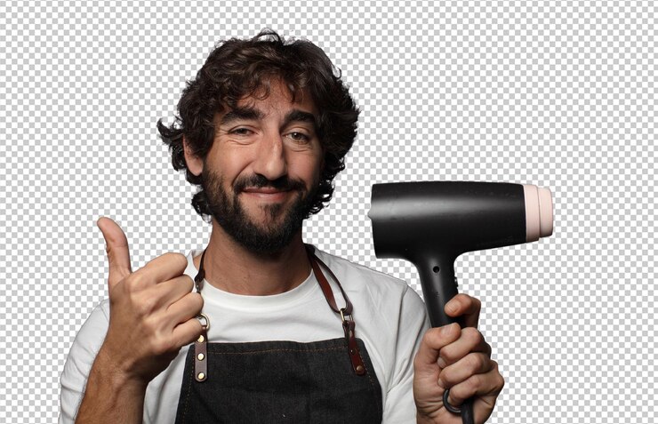 PSD gratuit jeune homme barbu adulte concept de barbier