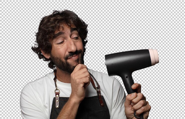 PSD gratuit jeune homme barbu adulte concept de barbier