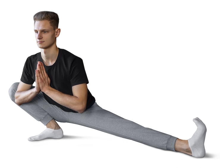 PSD gratuit un jeune homme faisant une position de yoga