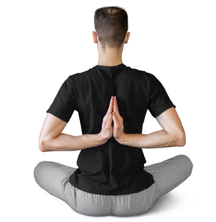PSD gratuit un jeune homme faisant une position de yoga