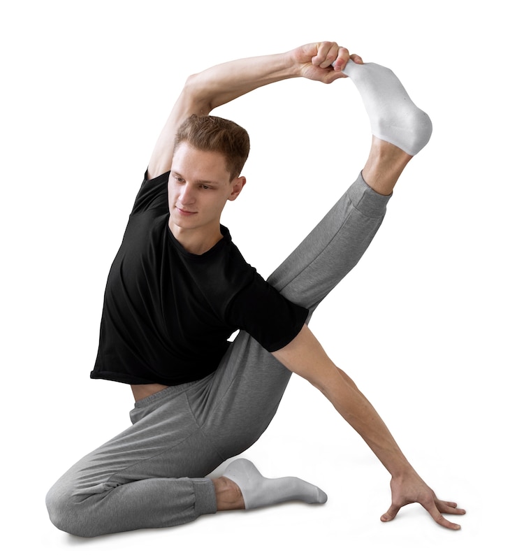 PSD gratuit un jeune homme faisant une position de yoga