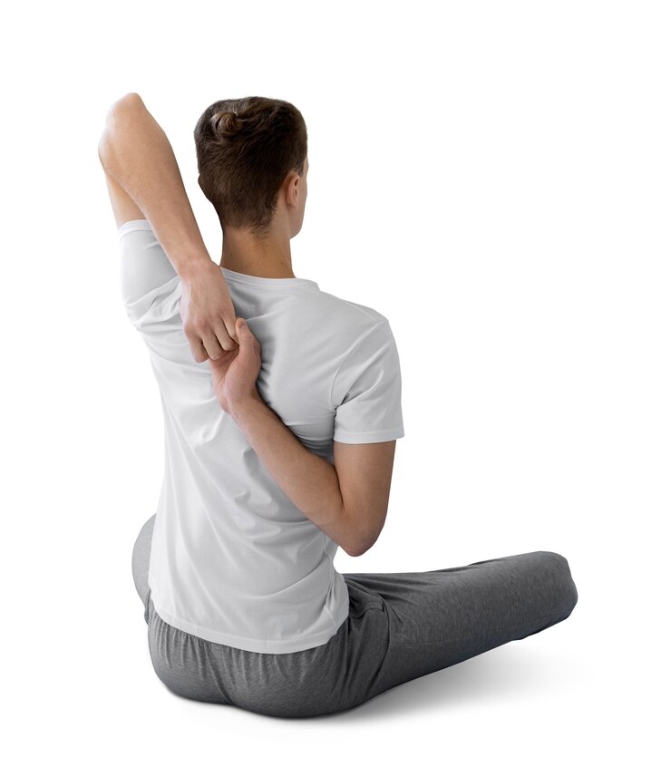 PSD gratuit un jeune homme faisant une position de yoga