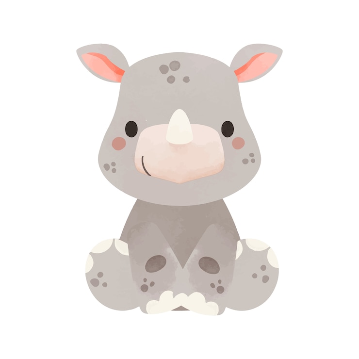 PSD gratuit joli animal de safari aquarelle
