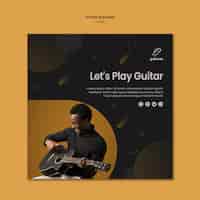 PSD gratuit joueur de guitare style flyer carré