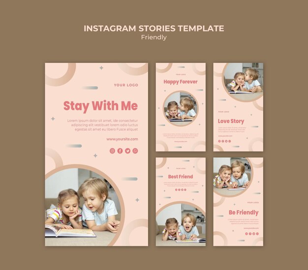 Journée de l'amitié avec les enfants Instagram stories
