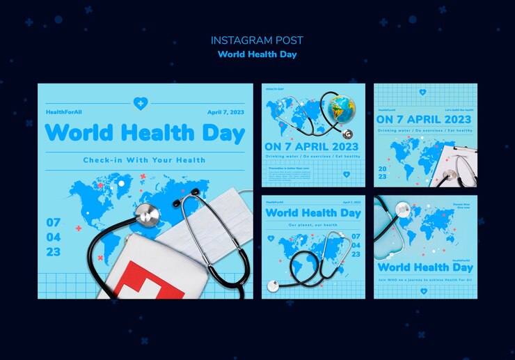 PSD gratuit journée mondiale de la santé instagram posts