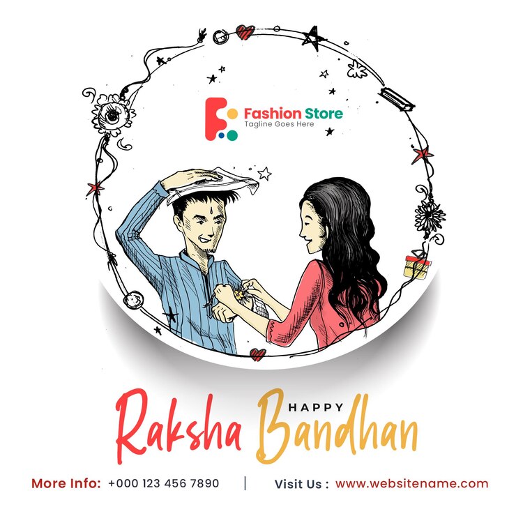 PSD gratuit joyeuse célébration de raksha bandhan médias sociaux poster flyer bannière affiche.