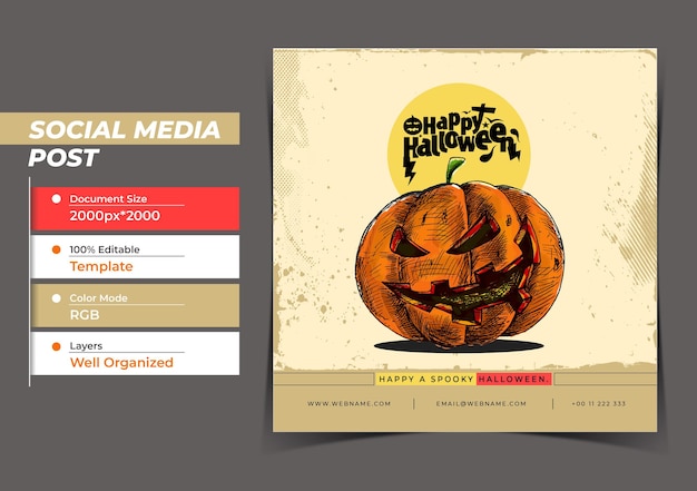 Joyeux halloween festival digital concept instagram et social me