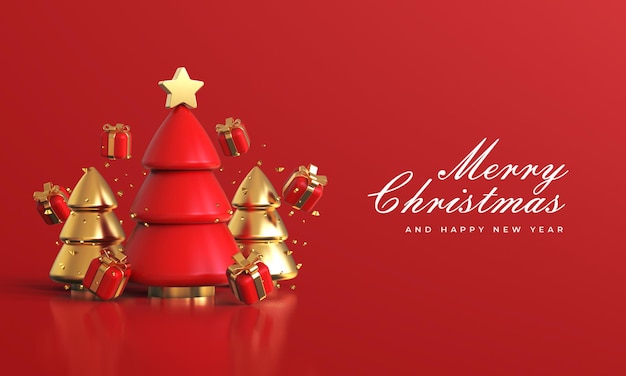 Joyeux Noël Et Bonne Année Avec Des Ornements De Noël 3d Psd gratuit