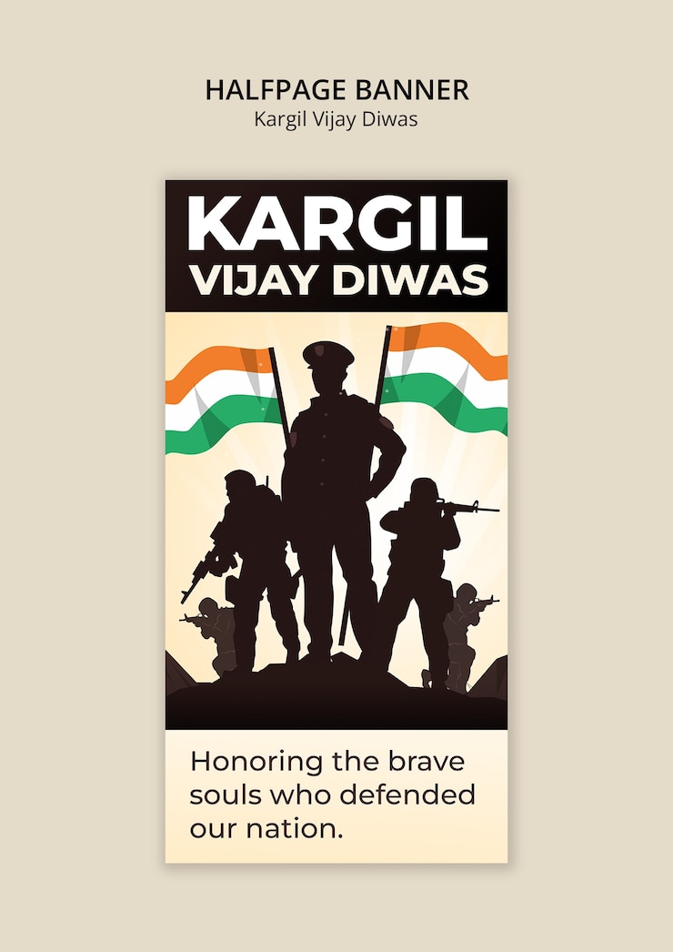 PSD gratuit kargil vijay diwas memorial banner