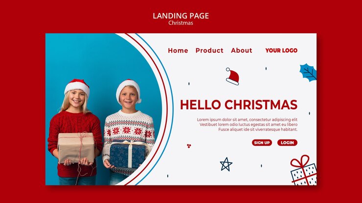 PSD gratuit landing page pour noël